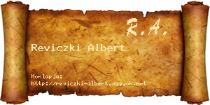 Reviczki Albert névjegykártya