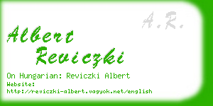 albert reviczki business card